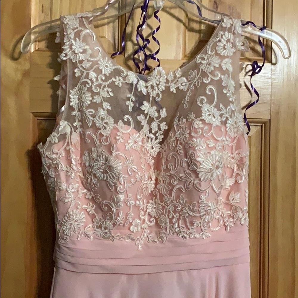 Floral sheer Prom dress